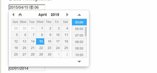 DateTimePicker - jquery плагин выбора даты и времени