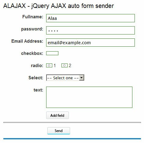 Alajax - скрипт позволяющий добавлять в форме свои поля