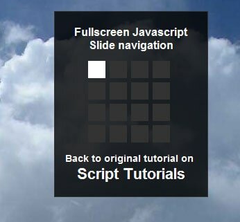 Fullscreen Javascript Slide navigation