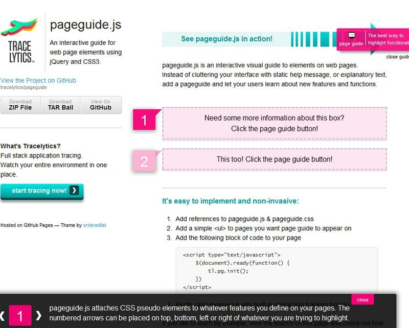 pageguide.js - скрипт построения интуитивного гайда(guide)