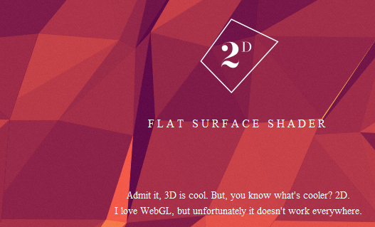 Flat Surface Shader - активный фон в 2д