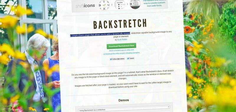 Backstretch - a simple jQuery plugin that allows you to add a dynamically-resized