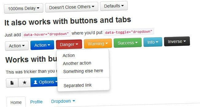 Twitter Bootstrap Hover Dropdown Plugin