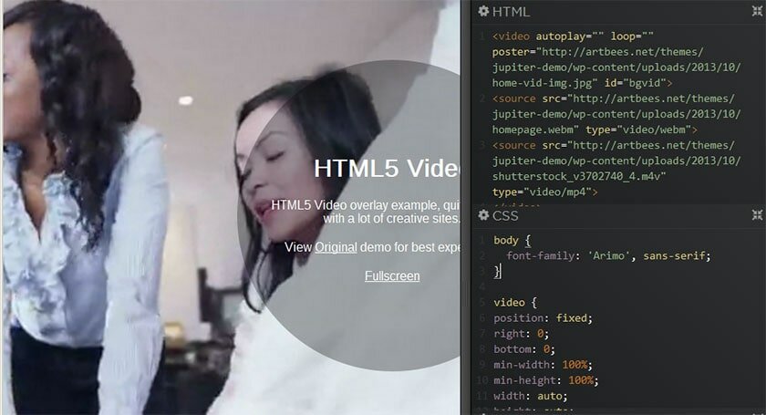 Видео фоном HTML5